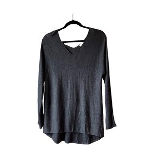 Joan Vass Studio V Neck Cashmere Blend Gray Sweater Long Sleeves Womens Size XS